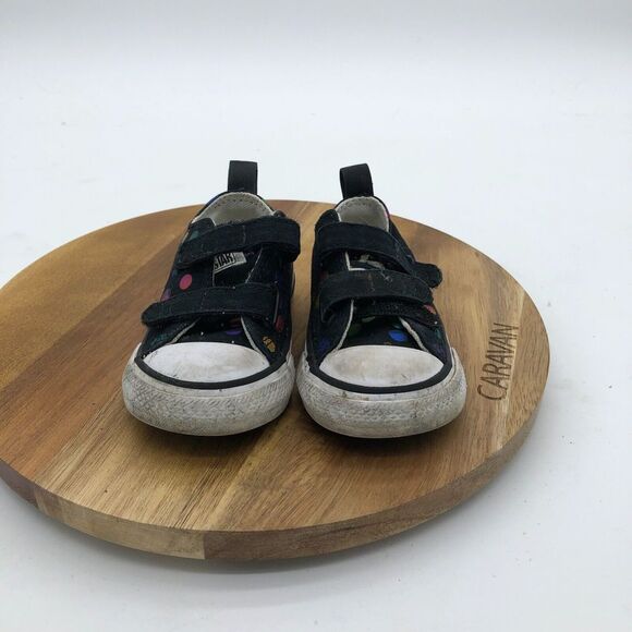 Converse Chuck Taylor All Star 2V Lo Sneakers Infant 4 Black Confetti Polka Dots - Picture 2 of 9